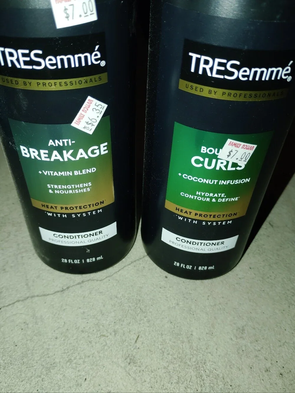 TRESemmé Anti-Breakage & Bounce Curls Conditioner Set — Black & Green 2 New